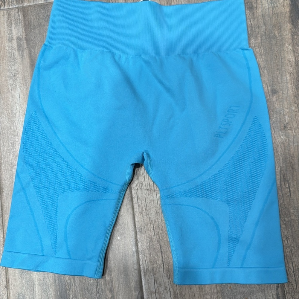 PrettyLittleThing Blue Athletic Shorts High Waist